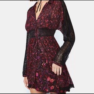 Free People Sheer Romance Mini dress